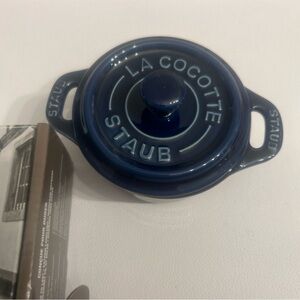 Staub Dark Blue Round mini Cocotte brand new in box